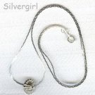 Silver Necklace with a Silvertone Flower Pendant