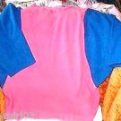 Pink Blue Raglan Sleeve Fleece Pullover