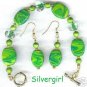 Lemon Lime Fizz Polymer Clay Bracelet Earrings