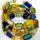 Multi Colored Furnace Glass Small Wrap Bracelet Choker
