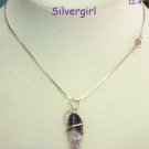 Amethyst Nugget Gemstone Necklace Electroplate Gold Chain #1 Amethyst Nugget Gemstone Necklace Electroplate Gold Chain #1