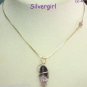 Amethyst Nugget Gemstone Necklace Electroplate Gold Chain #1