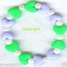HEARTS DELIGHT Boutique Bead Bracelet Green Purple