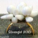 Fun Fashion White Beaded Flashy Ring GP
