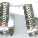 1 Pr Silver Wide Hoop Pierced Earrings 1 Pr Silver Wide Hoop Pierced Earrings