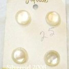 4 Shimmery Smooth  Vintage Carded Cream Buttons