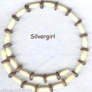 Cream and Brown Wood Wire Wrap Choker