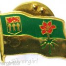 Vintage Saskatchewan Emblem Flower Western Red Lily Flag Pin Vintage Saskatchewan Emblem Flower Western Red Lily Flag Pin