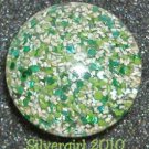 Fun Fashion Sparkly Green White Vintage Button Ring Fun Fashion Sparkly Green White Vintage Button Ring