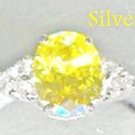 Sterling Silver Genuine Yellow CZ & White CZ Ring