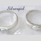 Sterling Silver Pearlesque Duo Rings Sz 7