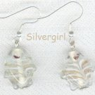 Clear Gold Lamp Work Glass Fish Earrings Clear Gold Lamp Work Glass Fish Earrings