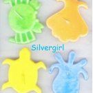 Set of 4 Animal Candles Turtle Octopus Fish Crab