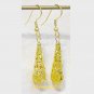 Fancy Agate GP Filligree Cone Earring Choose Blue Yellow or Red