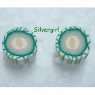 Tiny Fruit Slice Polymer Clay Stud Earrings Strawberry, Apple, Kiwi, Cantaloupe,