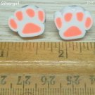 Fluorescent Orange White Pet Paw Polymer Clay Stud Earrings 18mm/3/4" Fluorescent Orange White Pet Paw Polymer Clay Stud Earrings 18mm/3/4"