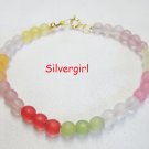 Opague Pastel Glass Beaded Wire Bracelet Opague Pastel Glass Beaded Wire Bracelet