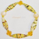 Moonglow Paper Gold Plate Crystals Stretch Bracelet