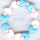 HEARTS DELIGHT Boutique Bead Bracelet Pink Blue