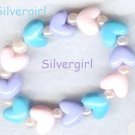 Hearts Delight Boutique Bead Bracelet Pink Blue Purple