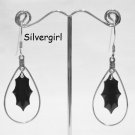 Fun Plastic Black Leaf Tear Drop Dangle Earrings Fun Plastic Black Leaf Tear Drop Dangle Earrings