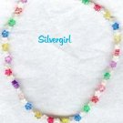 Bright Plastic Flower Beaded Pet Collar