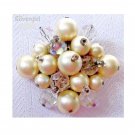 Vintage or Antique Cream Pearl Rainbow Glass Pin Vintage or Antique Cream Pearl Rainbow Glass Pin