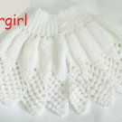 Hand Knit Neck and Shoulder Drape Scarf White