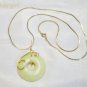 1 1/4" Green Serpentine Gemstone Donut Necklace