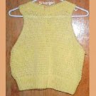 Hand Knit Yellow Women's Vest SZ S-M Hand Knit Yellow Women's Vest SZ S-M