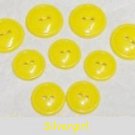 2 Holed Yellow Rounded Plastic Vintage Buttons