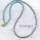 AB Purple Turquoise Green Clear Teardrop Bead Necklace