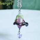 Glass Crystal Hand made Flower Pendant Necklace Glass Crystal Hand made Flower Pendant Necklace