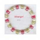 Sparkly Red Gold Imitation Pearl Bead Boutique Bracelet