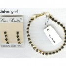 Genuine Austrian Black Crystal Tennis Bracelet Set