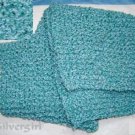 Hand Knit Scarf Blue Green Mix  46 x 7"