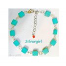 Turquoise Howlite Silver Plated Bead Bracelet