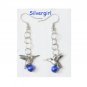 Hummingbird Perch Cat's Eye Earrings Gold Plate PICK YOUR COLOR