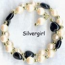 Hearts And Pearls Wire Wrap Bracelet