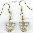 Golden Glass Kitty Head Earrings