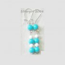 Magnetic Hematite White Jade Dangle Earrings Magnetic Hematite White Jade Dangle Earrings