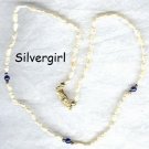 Freshwater Pearl Blue Bead Necklace
