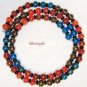 Multi Glass Beaded Silver Plate Wrap Necklace Set