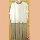 Brown and Off White Image Knit Dress Pleated Shirt Brown and Off White Image Knit Dress Pleated Shirt