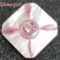 Fun Mother of Pearl Button Pink Crystal Ring