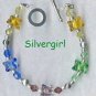 Multi Colored Bumpy Lampwork Glass Bead Bracelet
