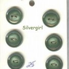 Set 6 Vintage Shiny Green Marbled Buttons Set 6 Vintage Shiny Green Marbled Buttons