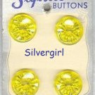 STYLRITE Vintage Clear Yellow Flower Buttons STYLRITE Vintage Clear Yellow Flower Buttons