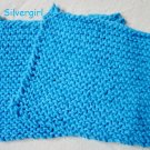 Large Soft Hand Knit Face or Dish Cloth Blue