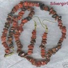 Mahogany Obsidian Jasper Chip Necklace Earring Set Mahogany Obsidian Jasper Chip Necklace Earring Set